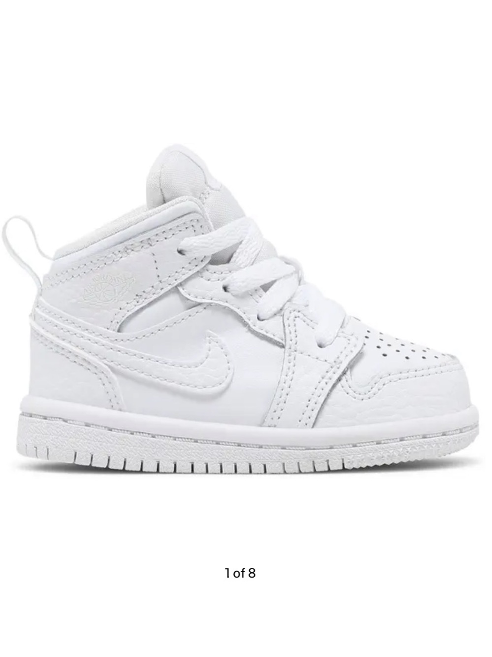 Baby Nike Air Jordan 1 Mid TD Triple White 2022 size 4C